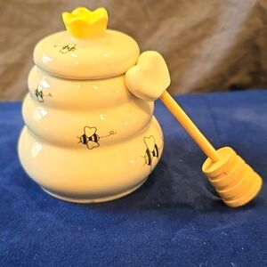 Ceramic Honey Pot with Stick